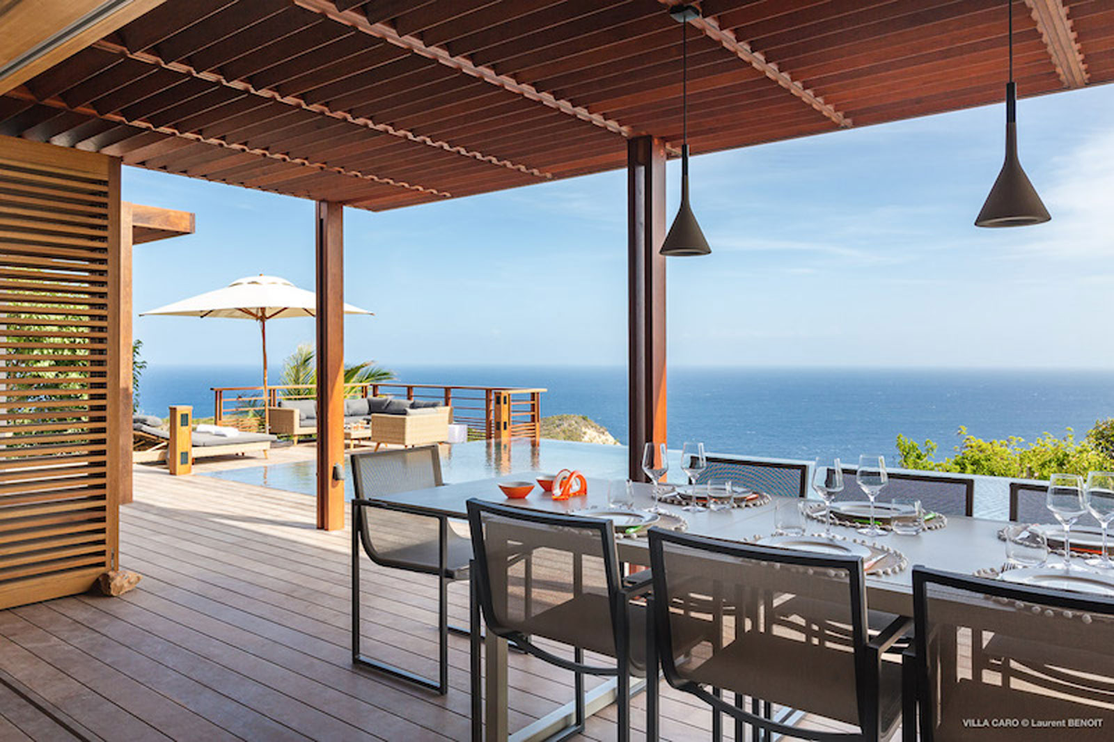 Brand new villa rental St Barths with large infinity pool facing the ocean